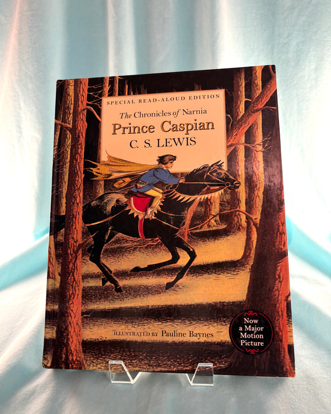Book cover of 'Prince Caspian' from 'The Chronicles of Narnia' by C.S. Lewis on a white background